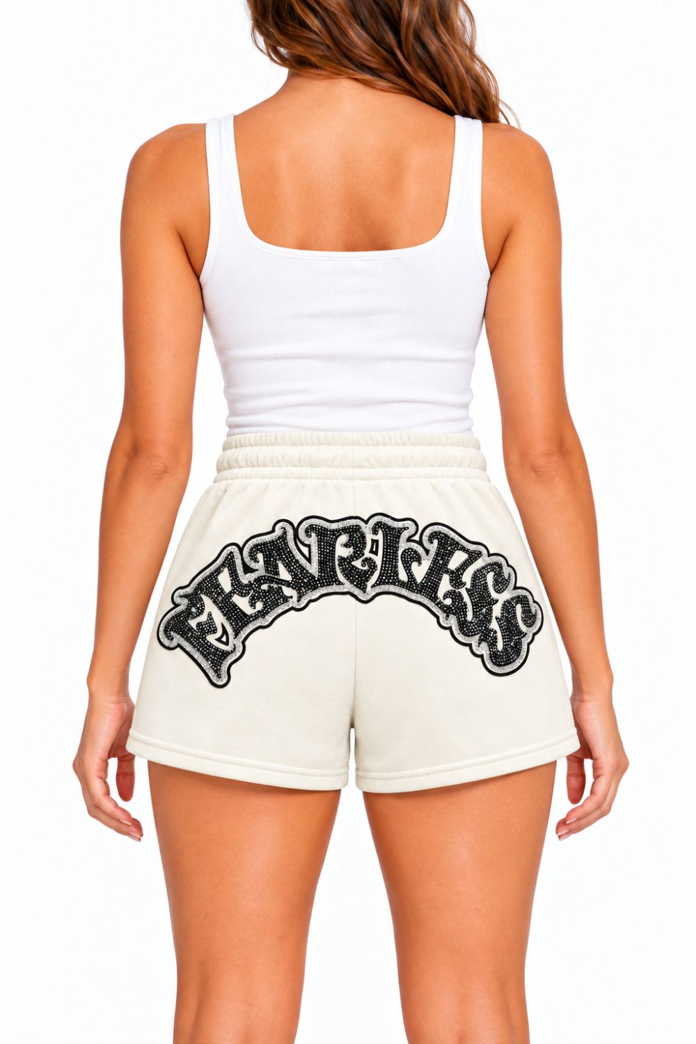 Women's Red Fox Fearless Rhinestone Shorts - Cream