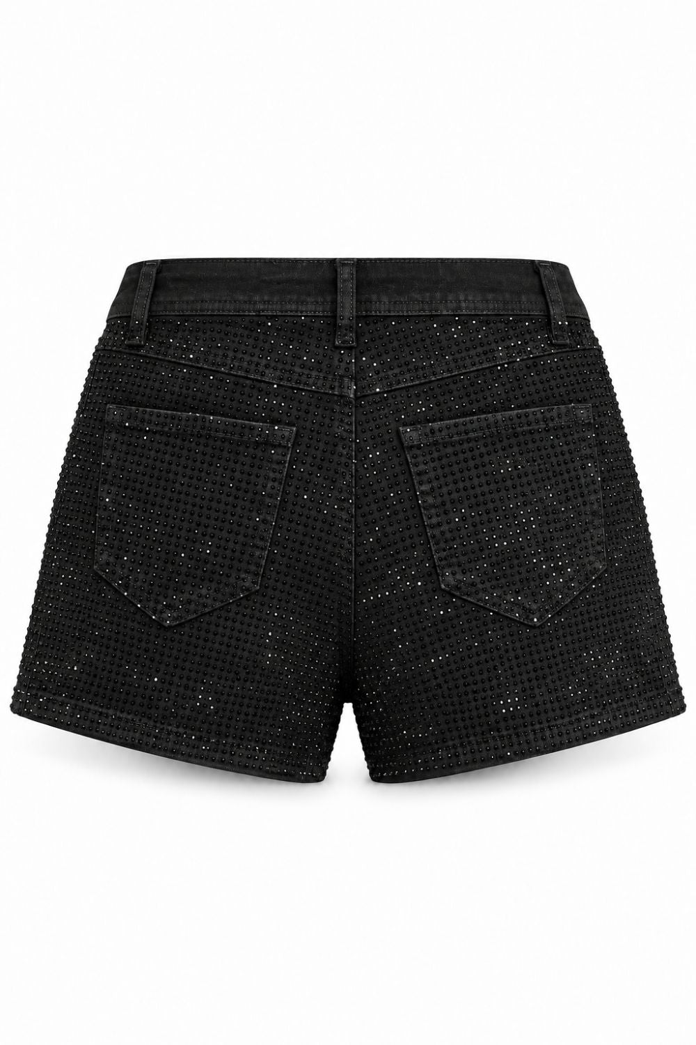 Women's Red Fox Rhinestone Jean Shorts - Black