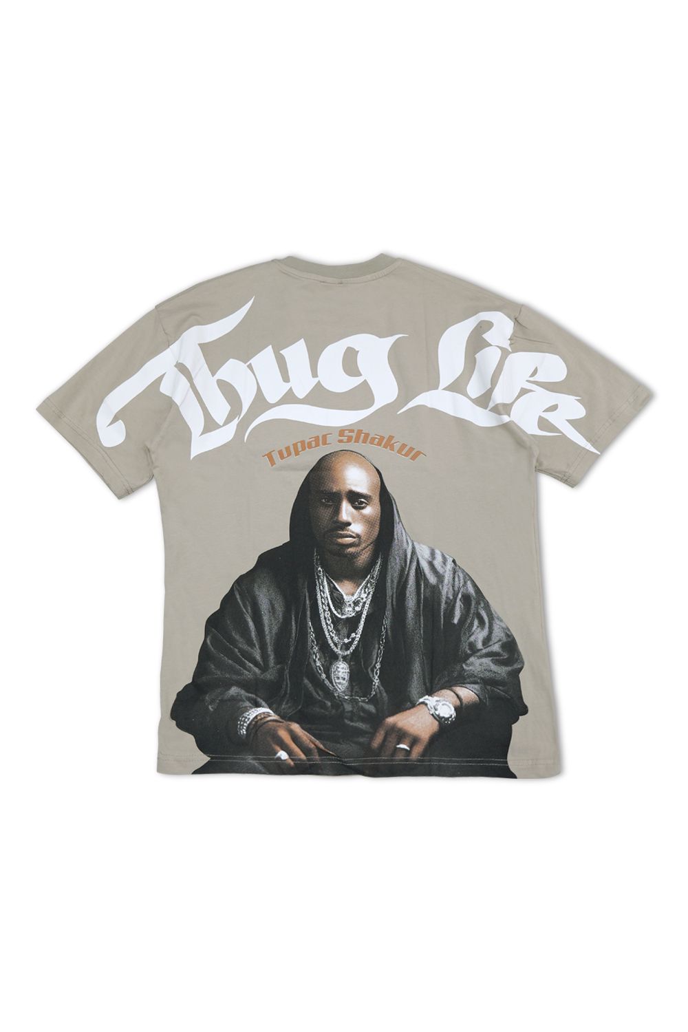 Tupac Shakur Thug Life Graphic T-Shirt -Beige