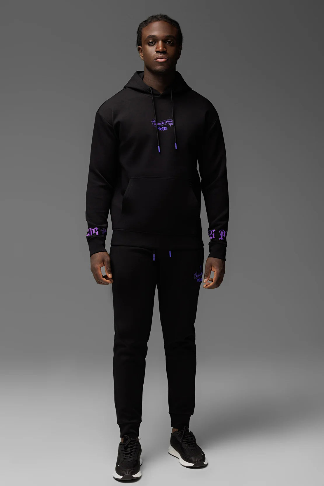 Roberto Vino Milano Sweatsuit - Black - Purple