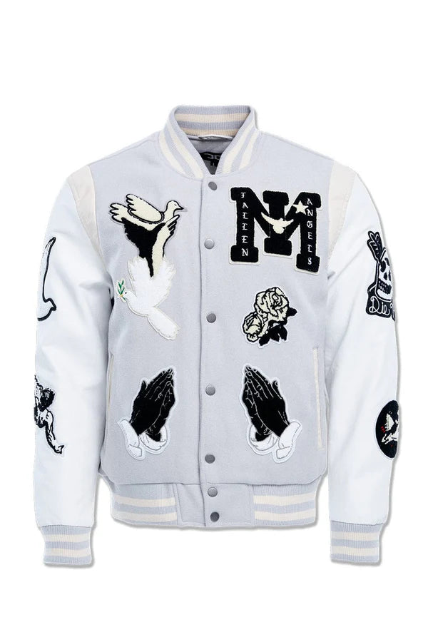 Jordan Craig- Fallen Angels Varsity Jacket -Light Grey