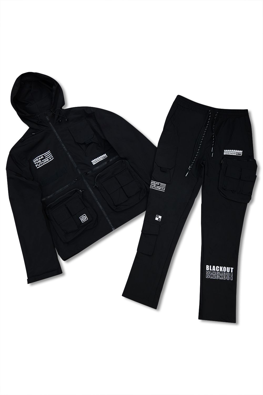 Kloud9 -Windbreaker Cargo Pocket Set - Black