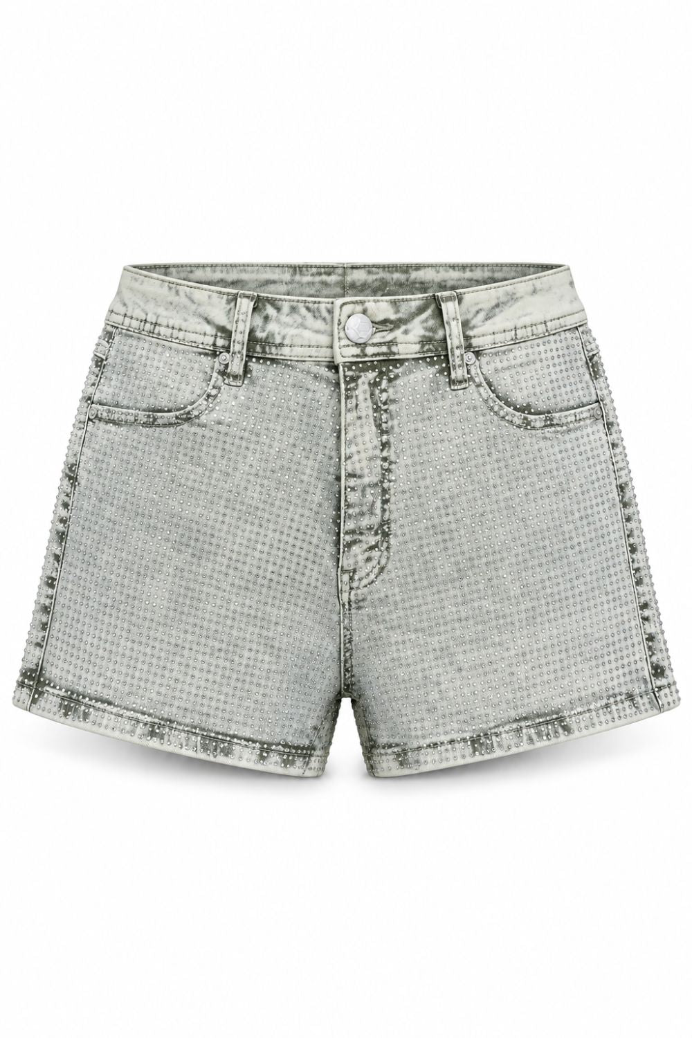 Women's Red Fox Rhinestone Jean Shorts - Sage
