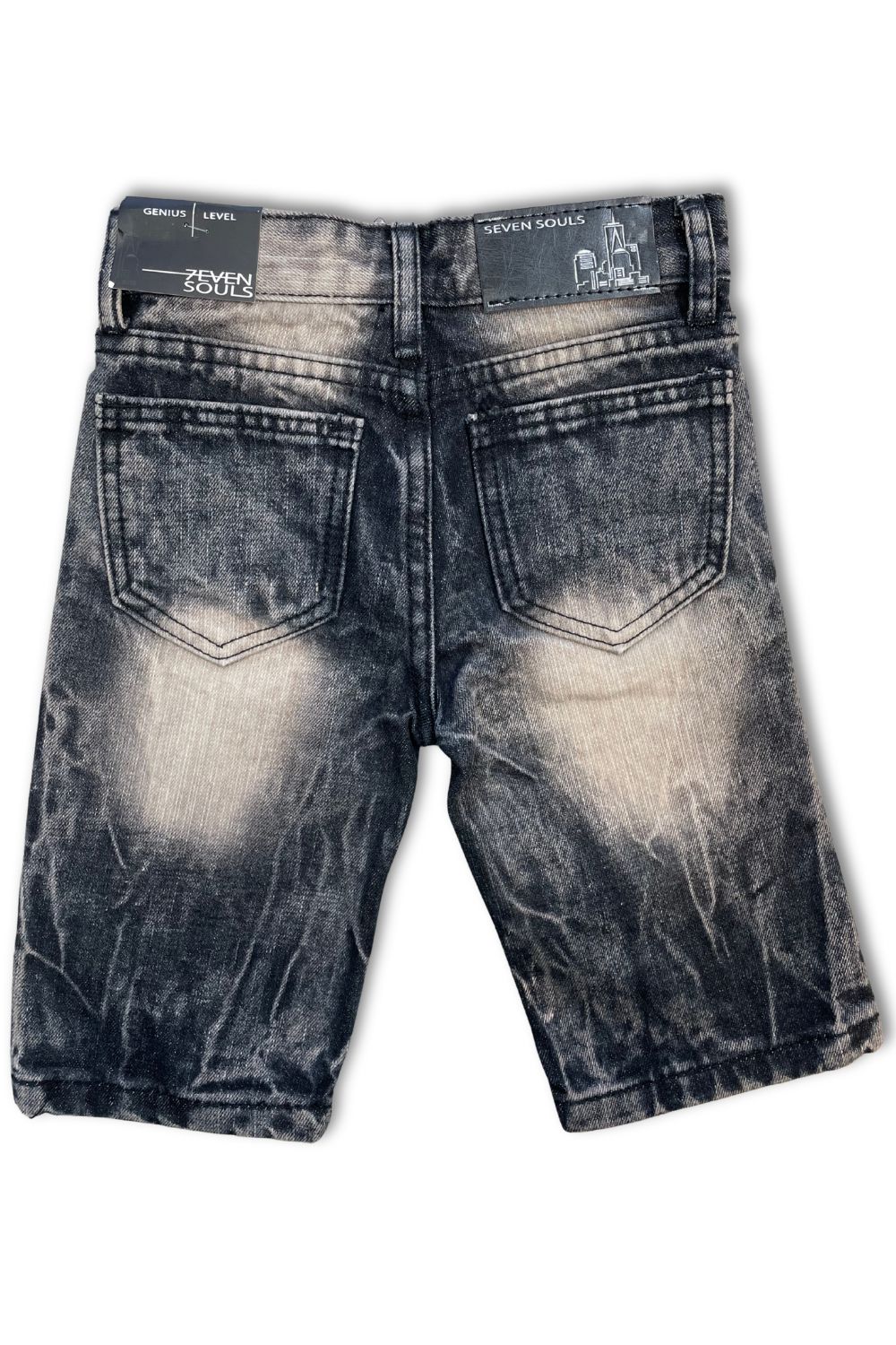 Kids Rips Jean Shorts - Black Wash