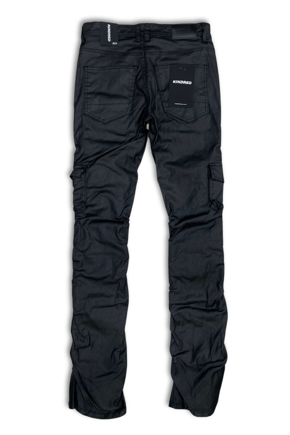 Kindred Waxed Black Stacked Jeans