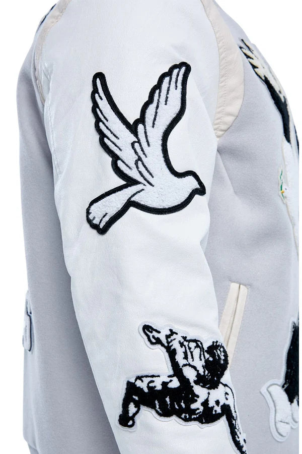 Jordan Craig- Fallen Angels Varsity Jacket -Light Grey