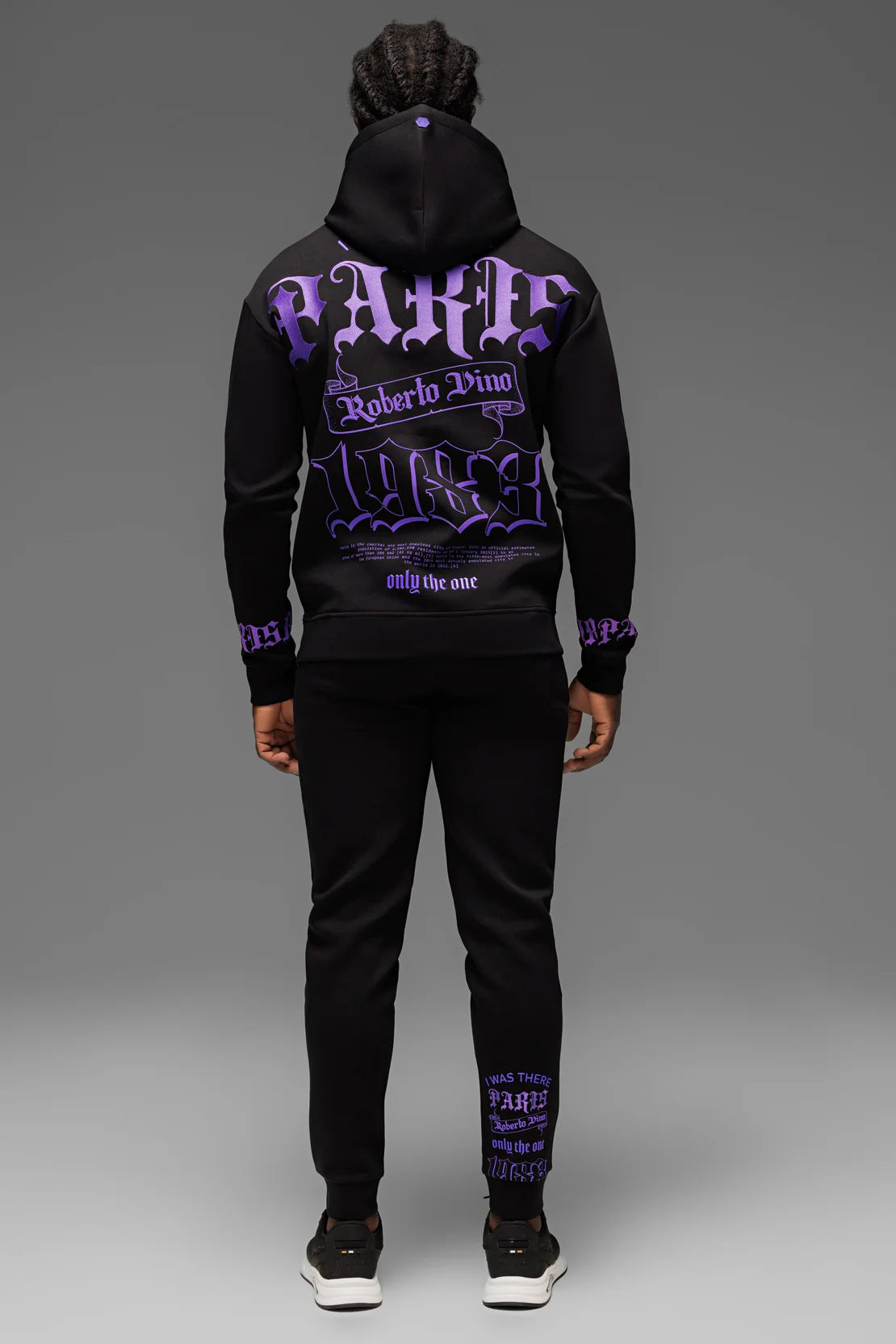 Roberto Vino Milano Sweatsuit - Black - Purple