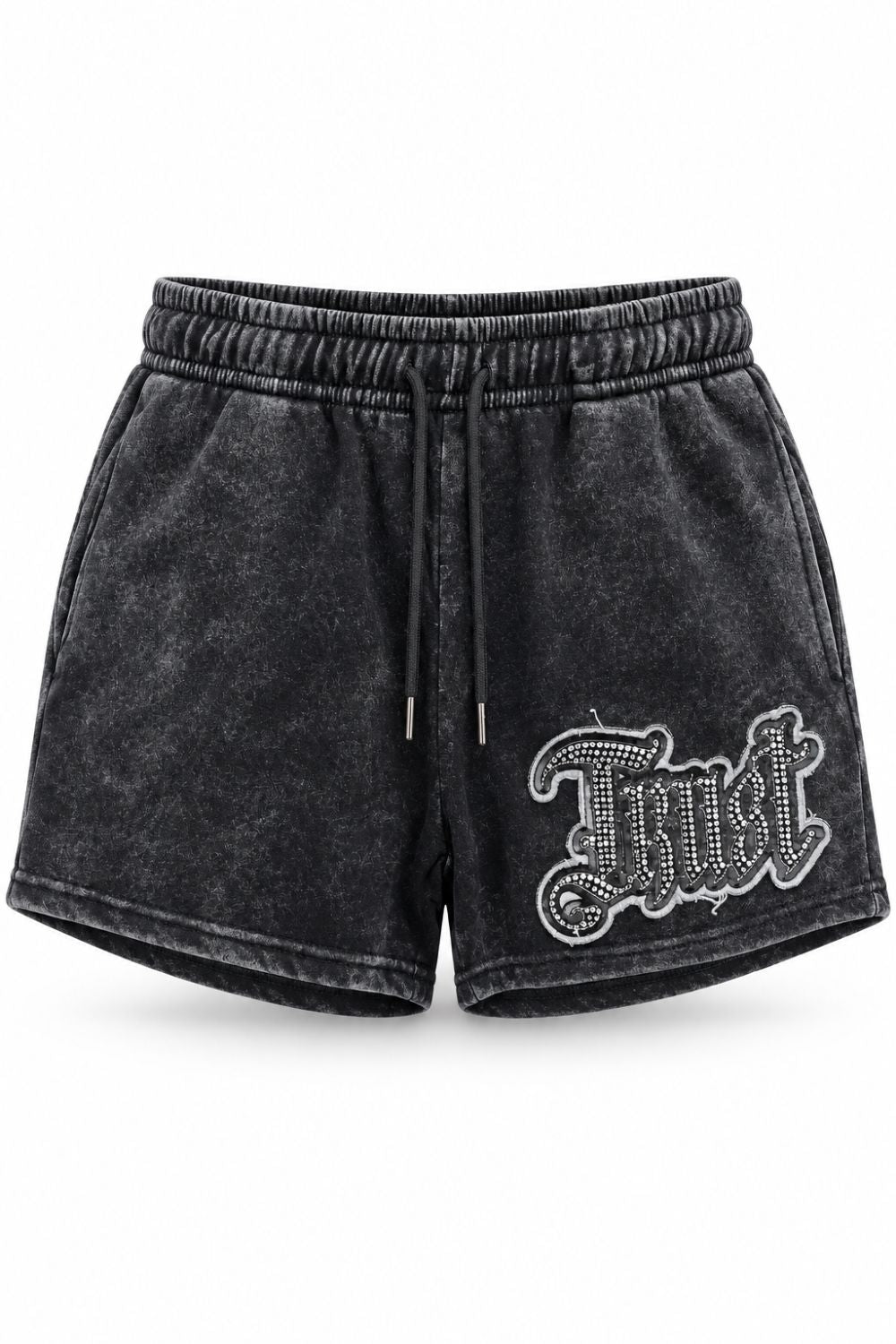 Women's Red Fox Rhinestone Trust Shorts - Black