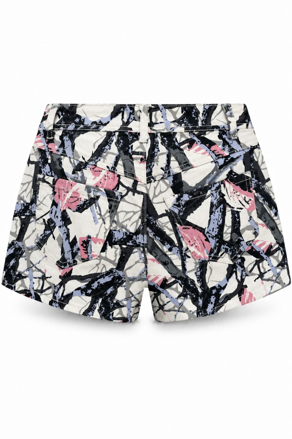 Women's Red Fox Camo Rhinestone Jean Shorts - Pink