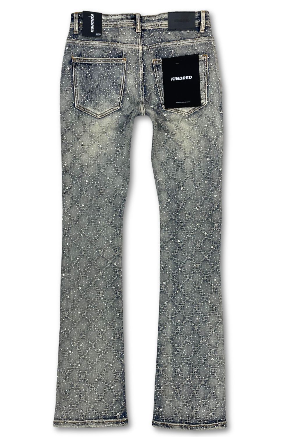 Kindred Embellished Rhinestone Stacked Jeans