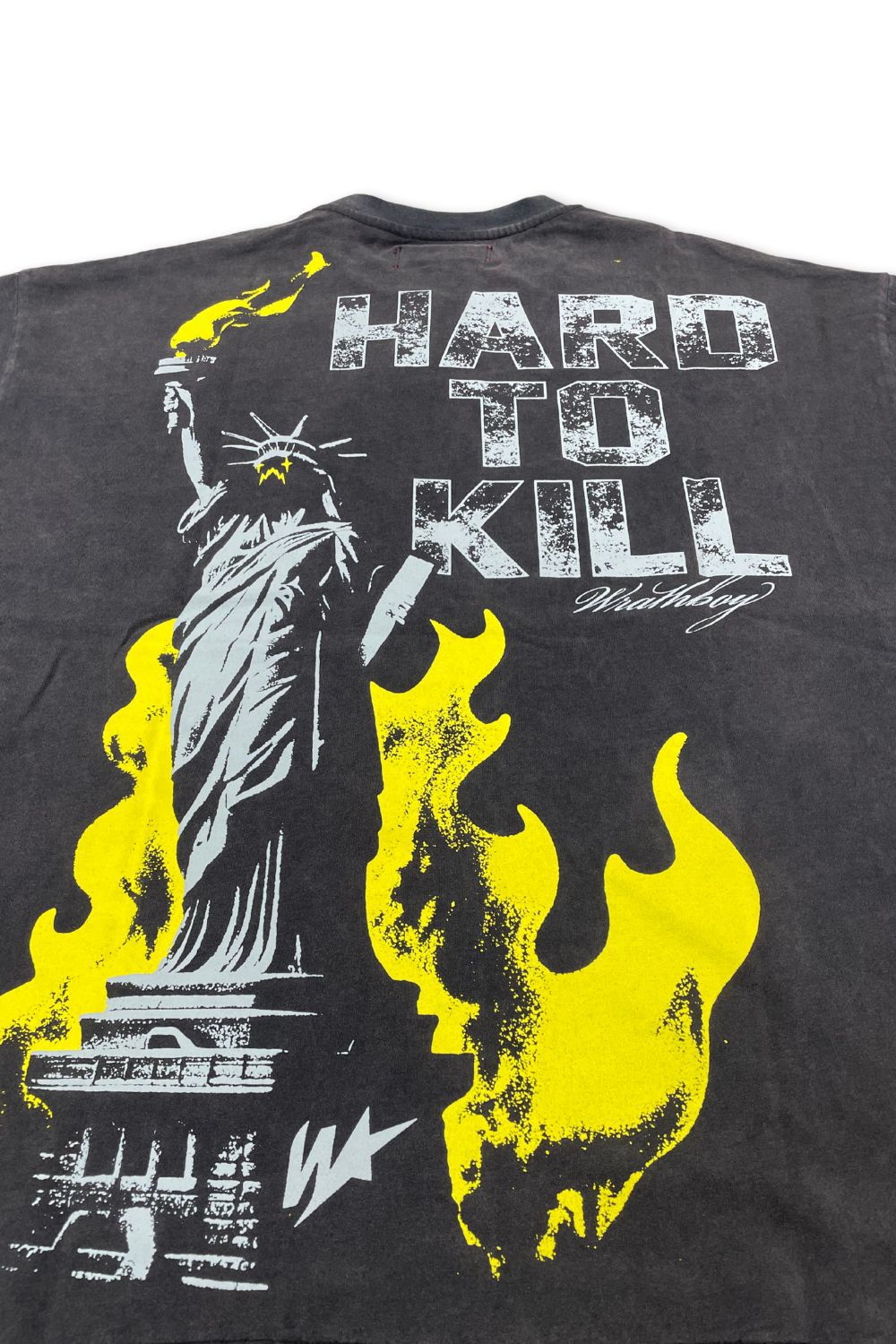Wrathboy -Hard To Kill Oversized Cropped T - Shirt -Black