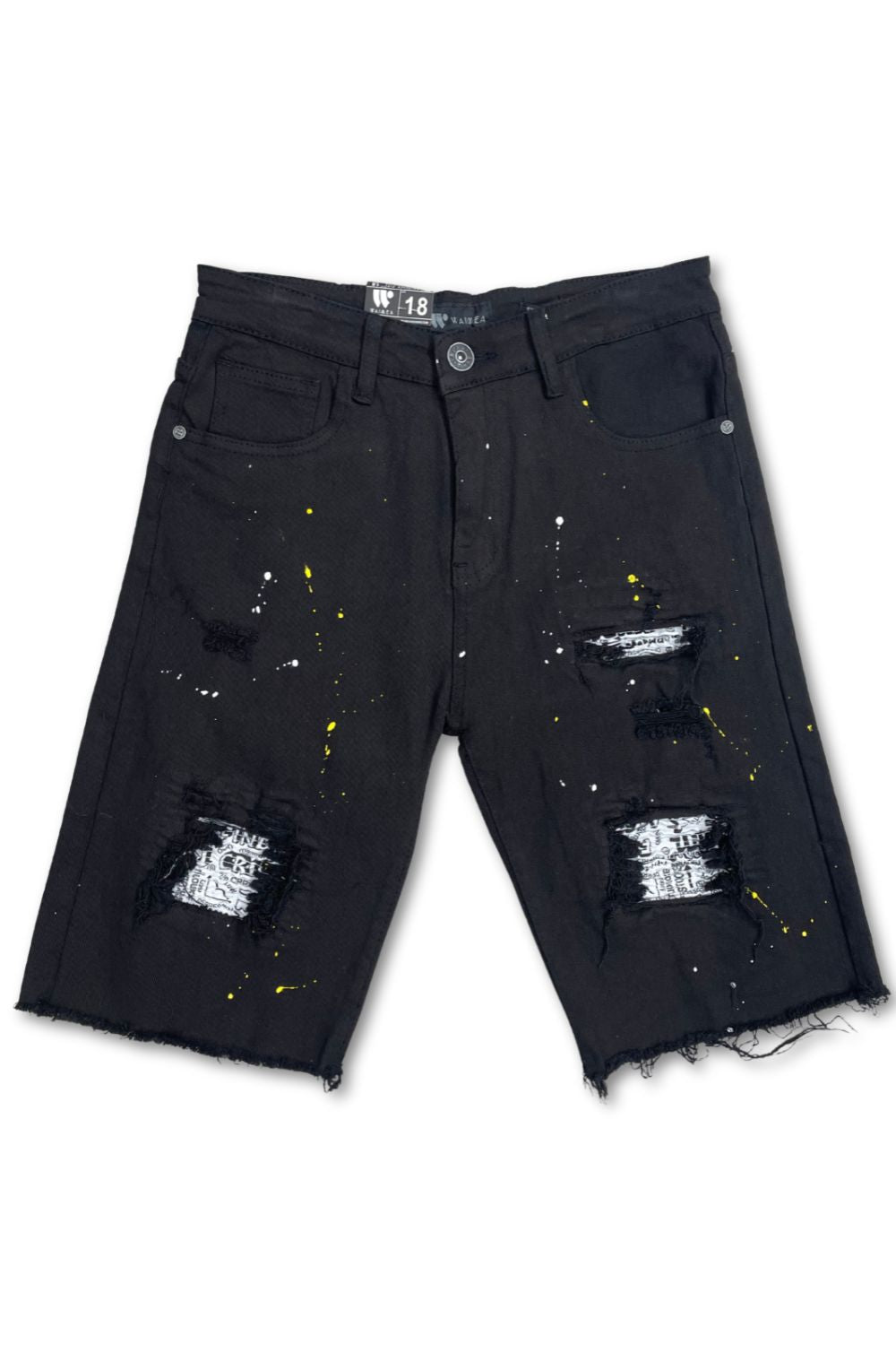 Kids Waimea Yellow Paint Jean Shorts