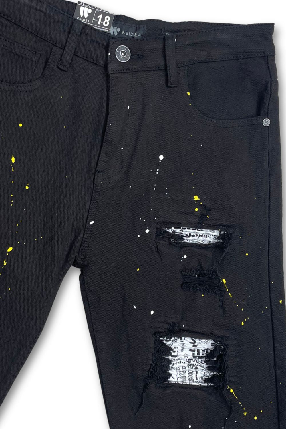 Kids Waimea Yellow Paint Jean Shorts