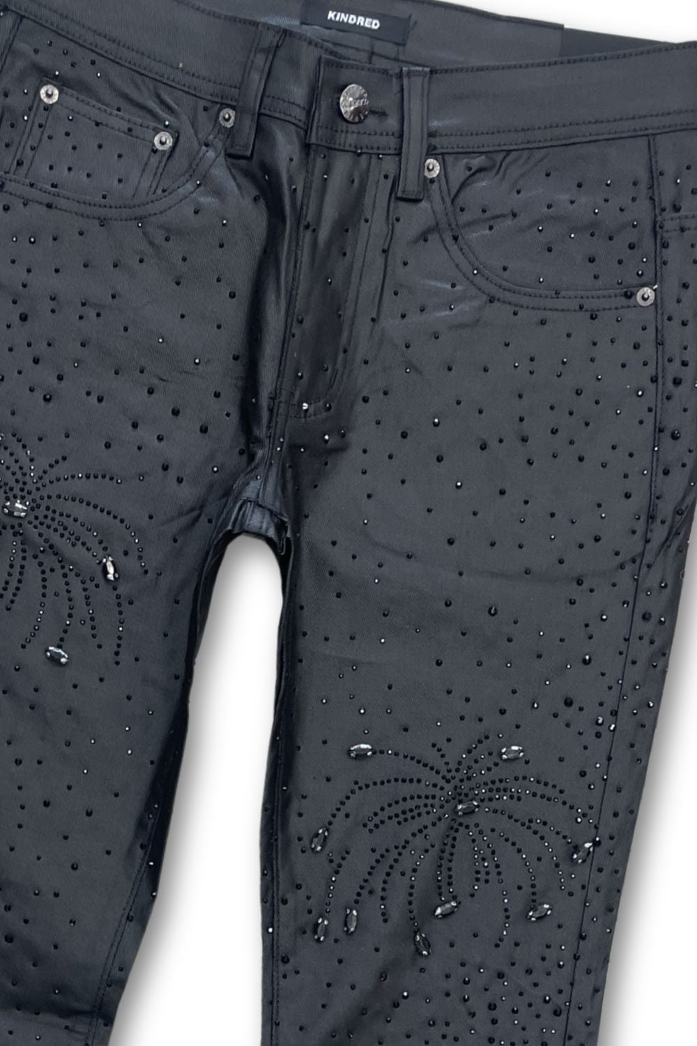 Kindred Waxed Rhinestone Stacked Jeans