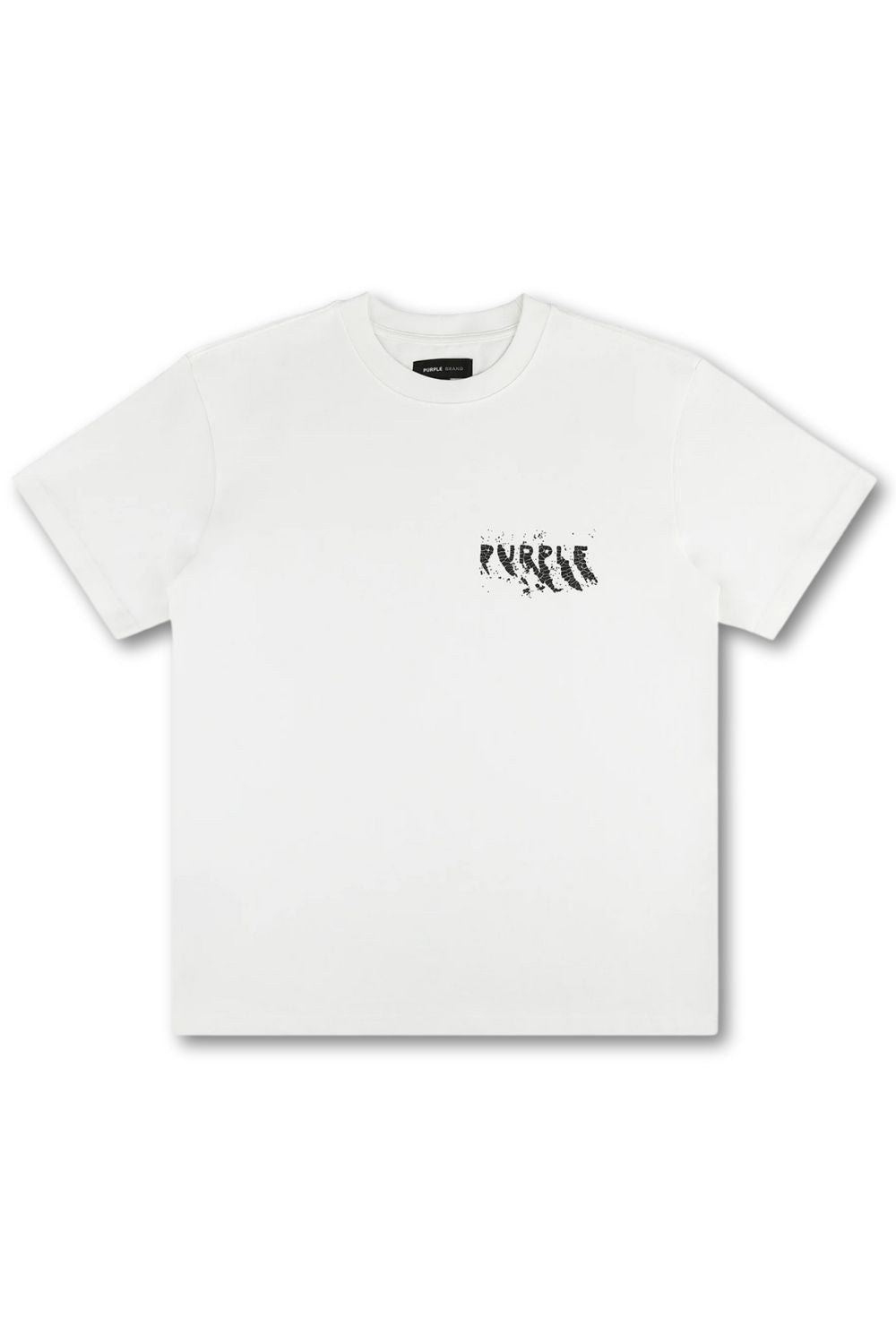 Purple Painted Woodmark T - Shirt - White