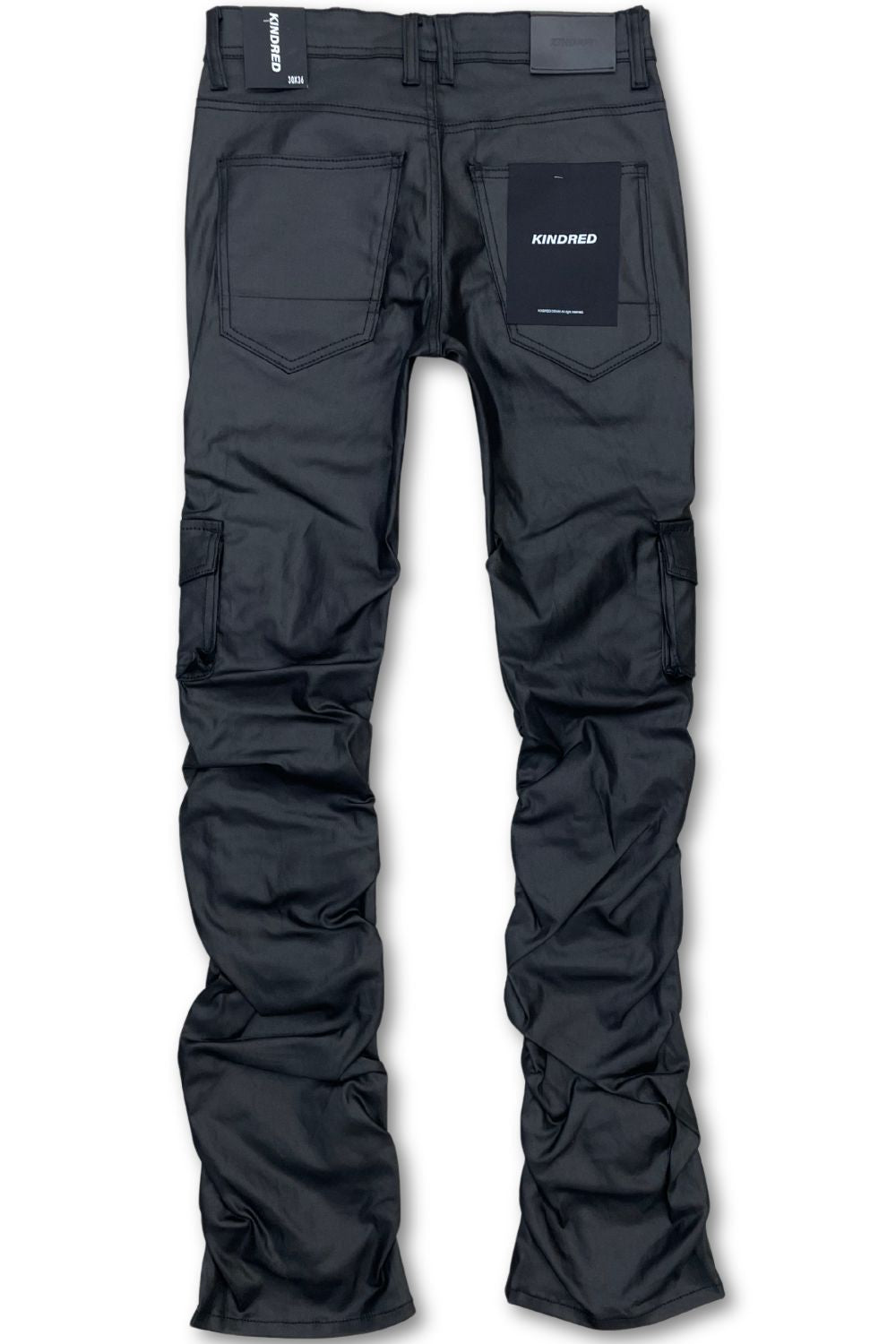 Kindred Waxed Black Stacked Jeans