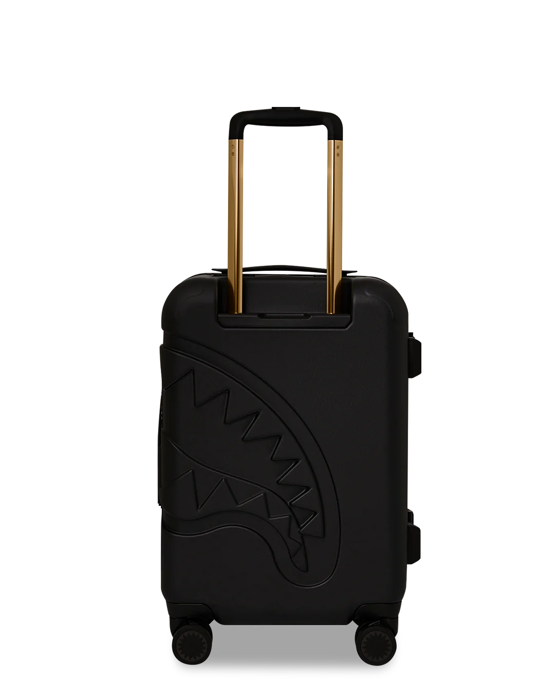 Sprayground- Reality Check Sharknautics Hardshell Carry-On Jetblack Luggage (Gold Hardware)