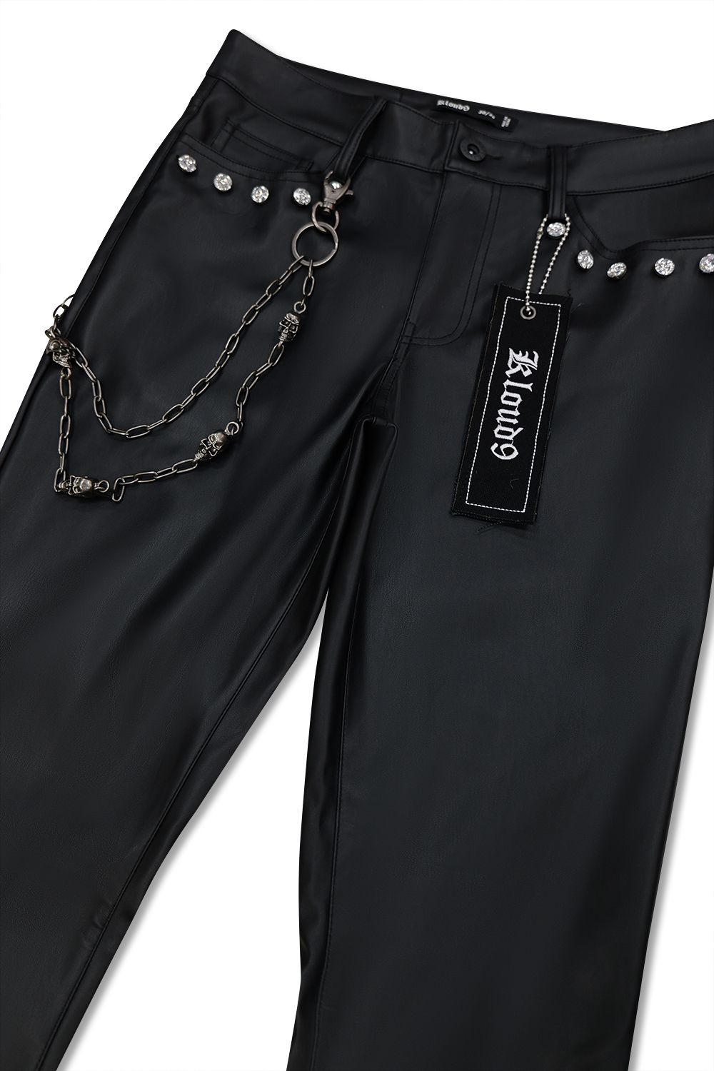 Kloud9 -Stacked Black Leather Pants