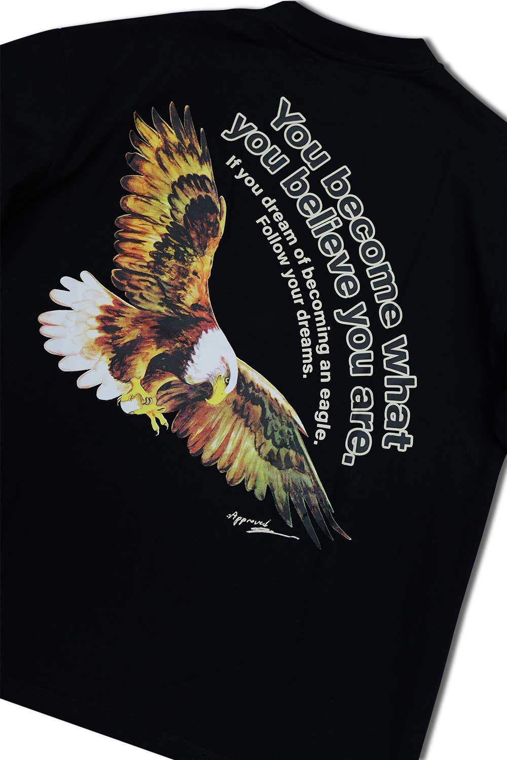 Human VS Eagle Graphic T - Shirt - Black