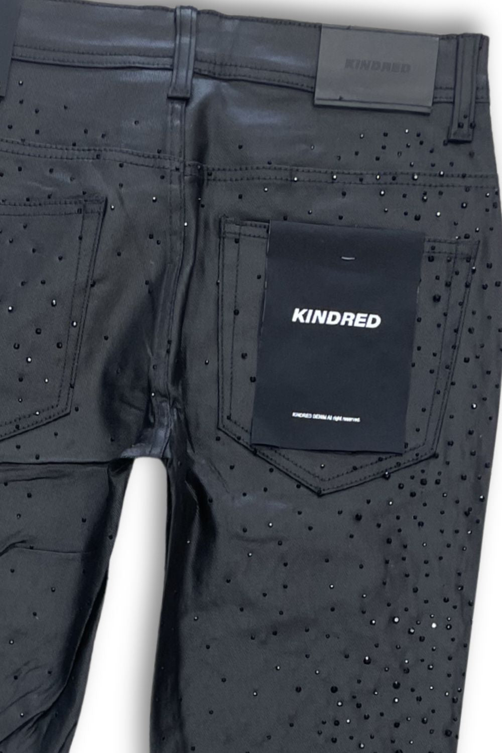 Kindred Waxed Rhinestone Stacked Jeans