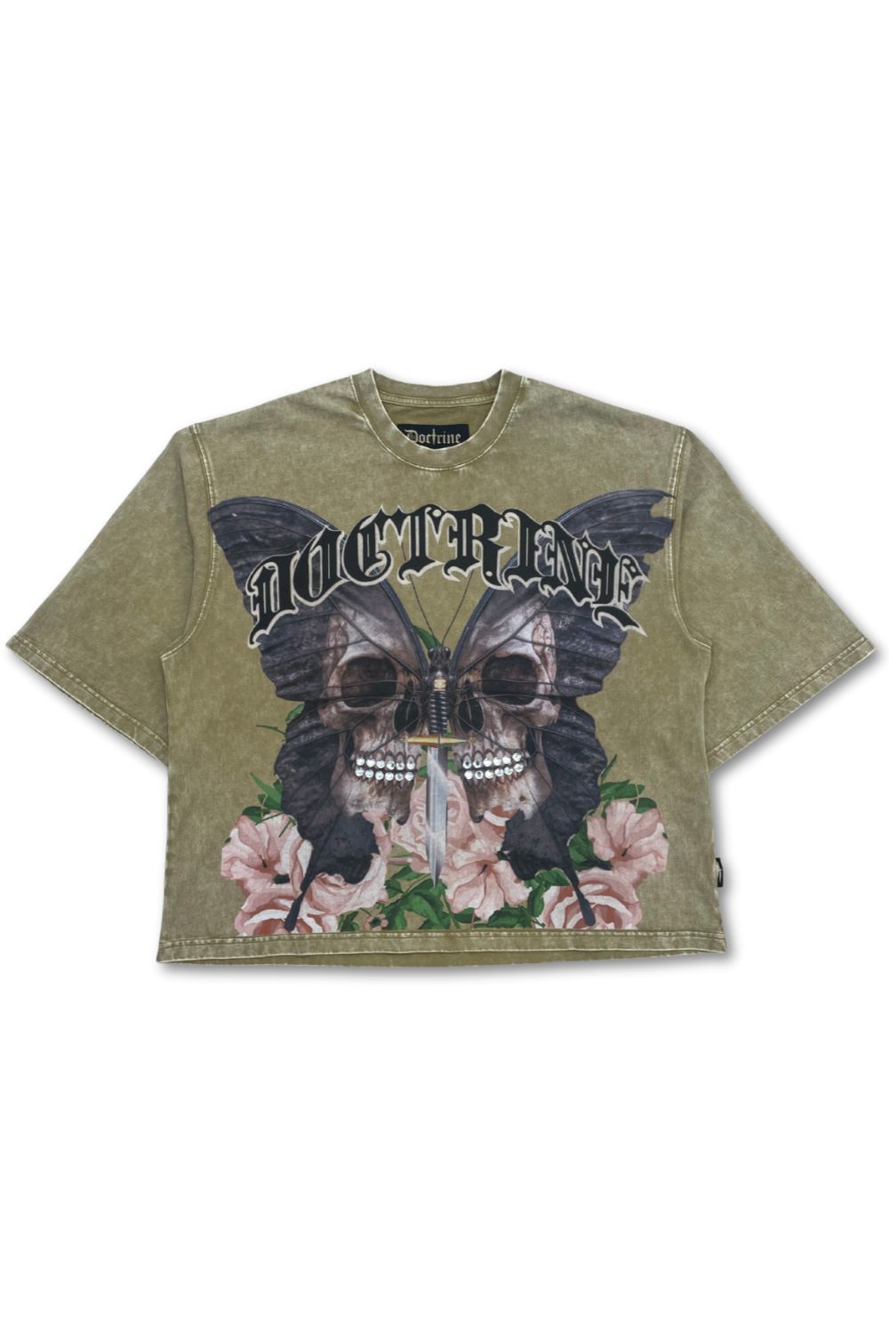 Doctrine Cropped Rhinestone T - Shirt