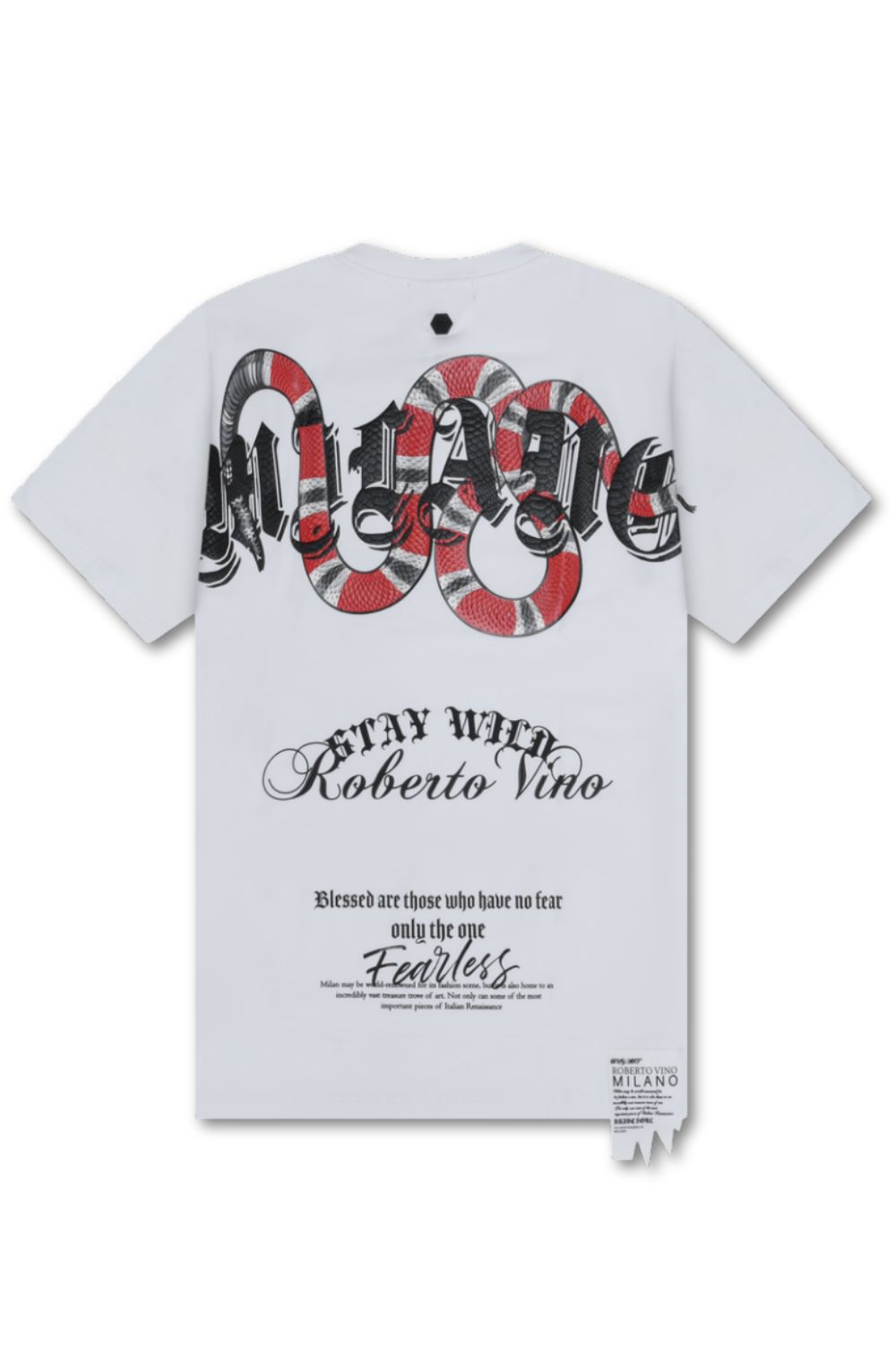 Roberto Vino Milano -Wild Snake T - Shirt - White