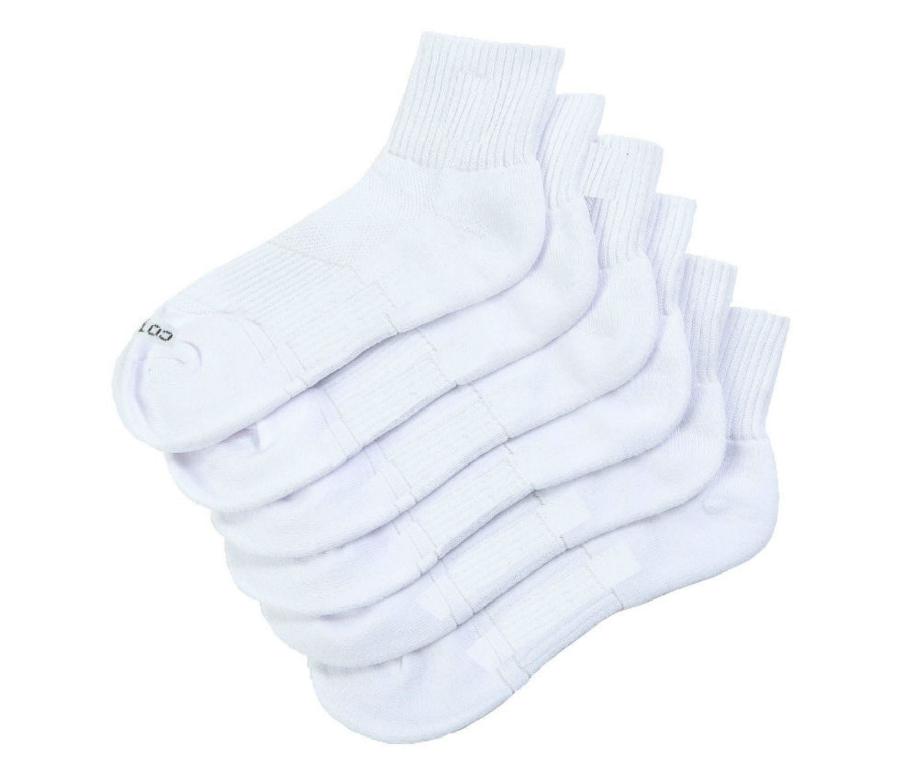 Rich Cotton Quarter Socks - DRI-FIT Cushioned Socks (White)