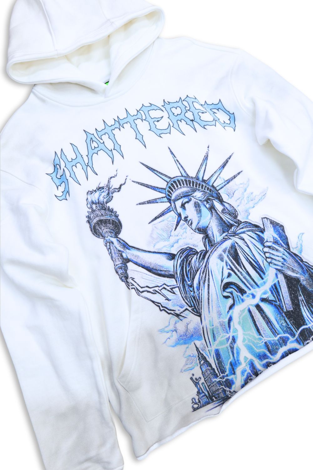 Shattered Hearts -Statue Of Liberty Cropped Hoodie