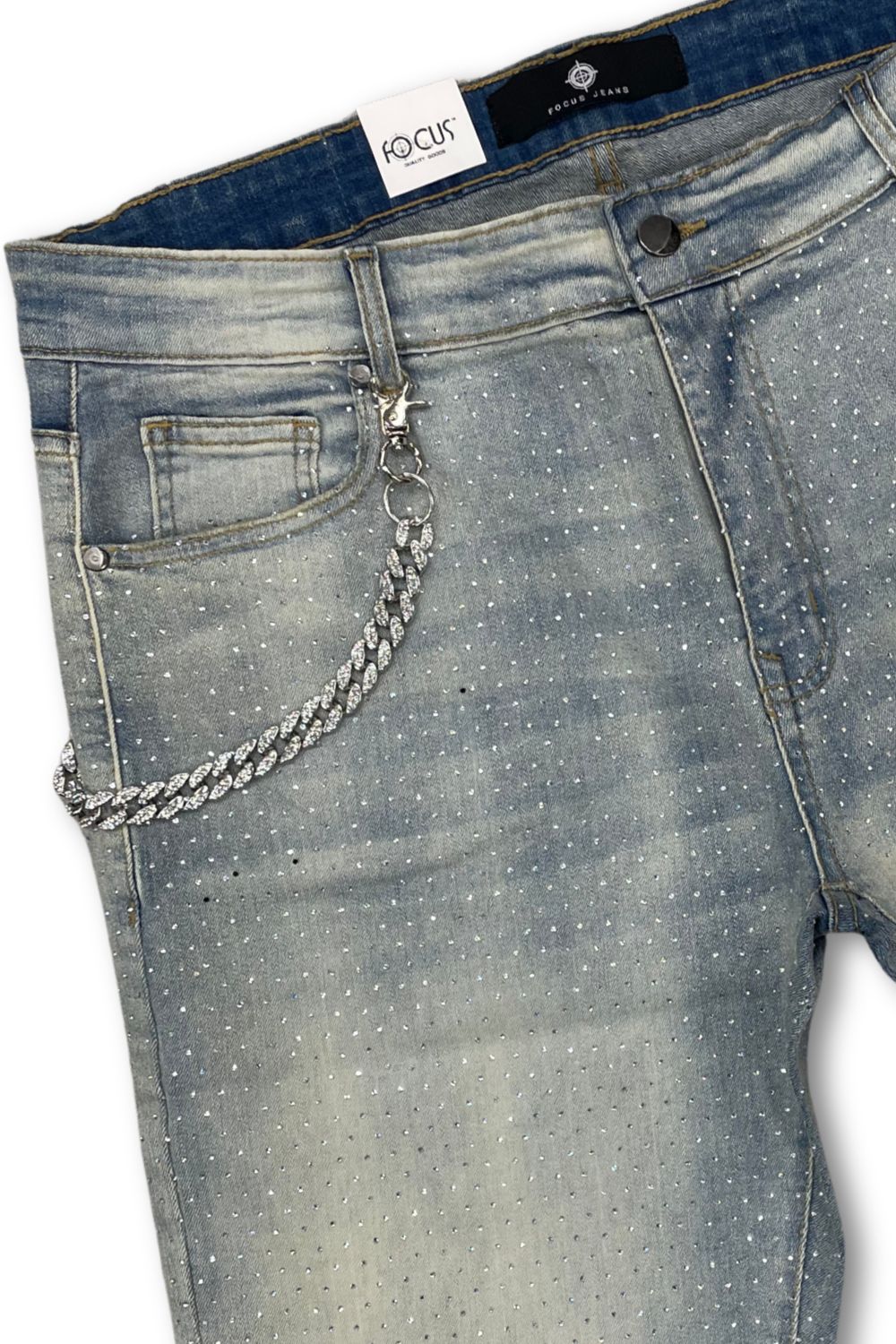 Focus Rhinestone Jean Short - Lager