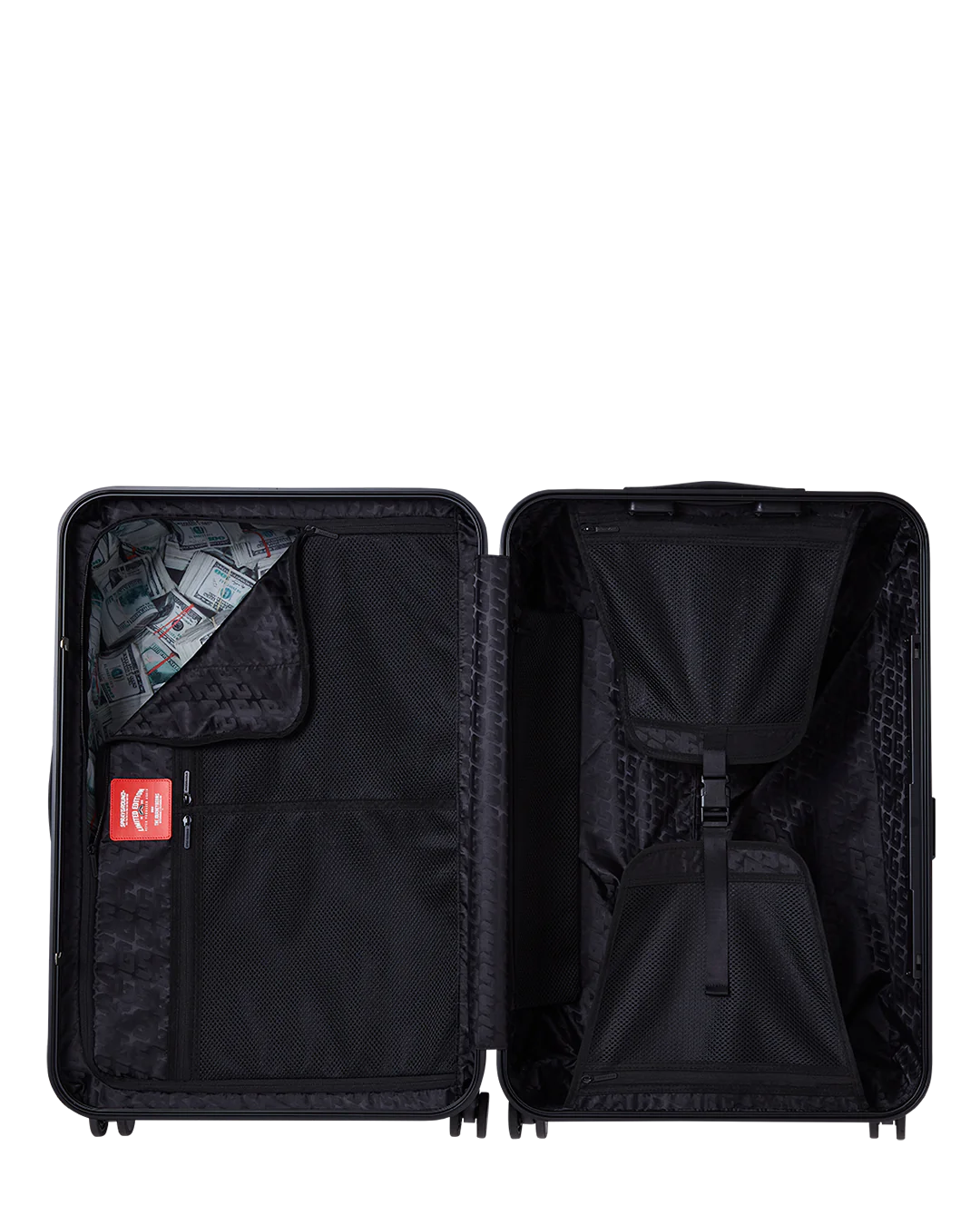 Sprayground- Reality Check Sharknautics Hardshell Full-Size Jetblack Luggage (Gunmetal Hardware)