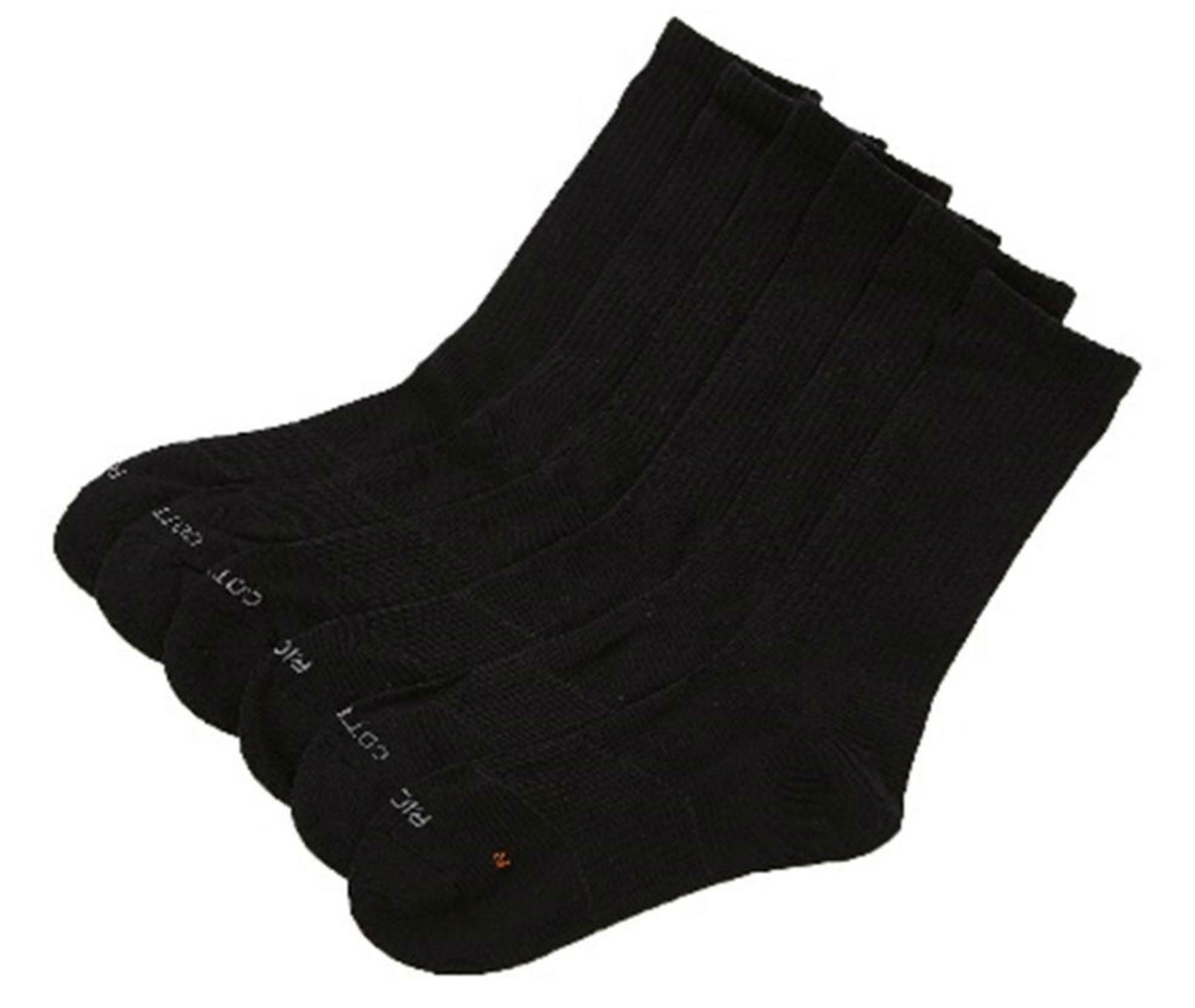 Rich Cotton Crew Cut Socks - DRI-FIT Cushioned Socks (Black)