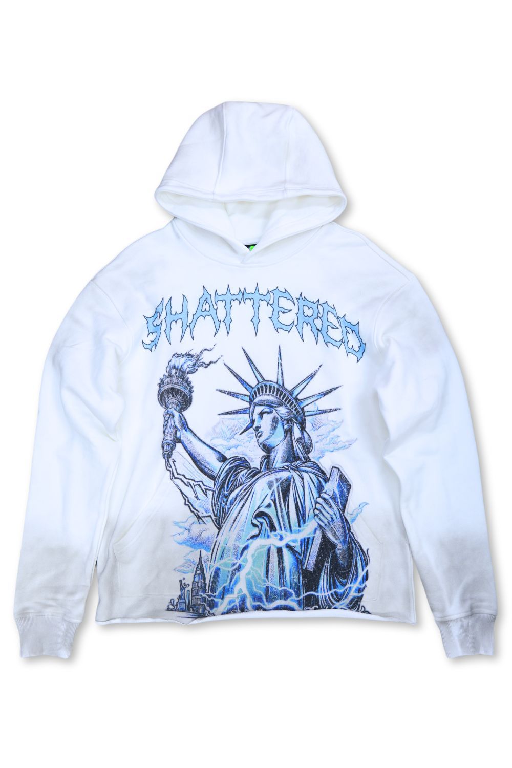 Shattered Hearts -Statue Of Liberty Cropped Hoodie