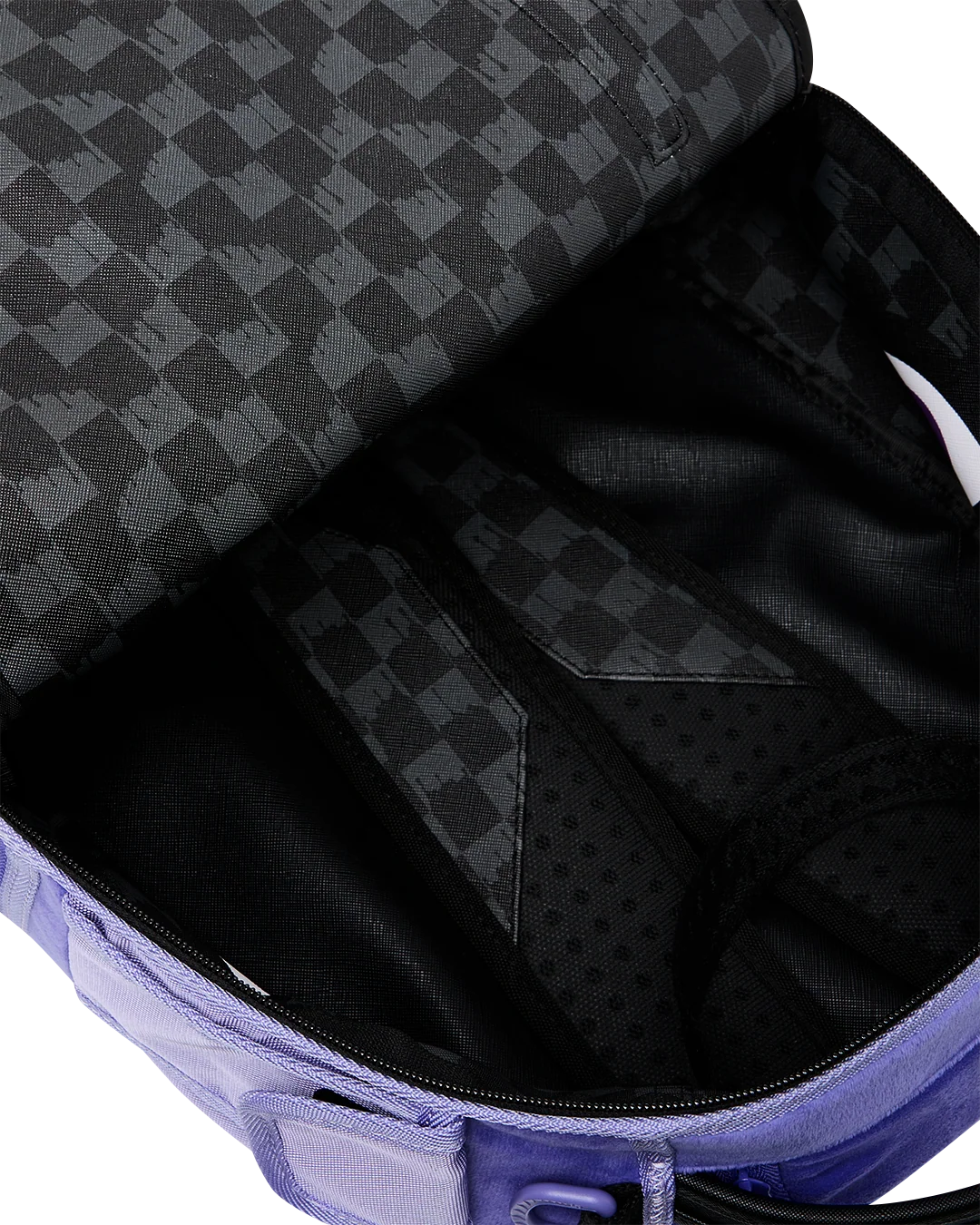 Sprayground- Reverse Mode - Purple Velour To Black Check Backpack