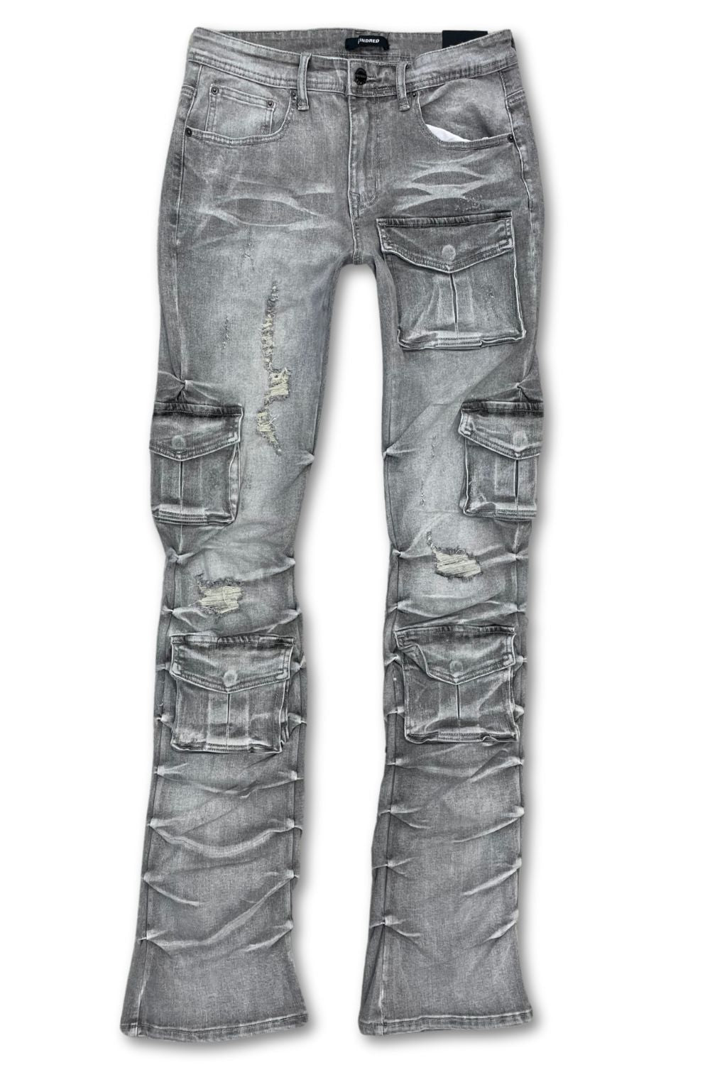 Kindred Stacked Cargo Jeans- Ice Grey