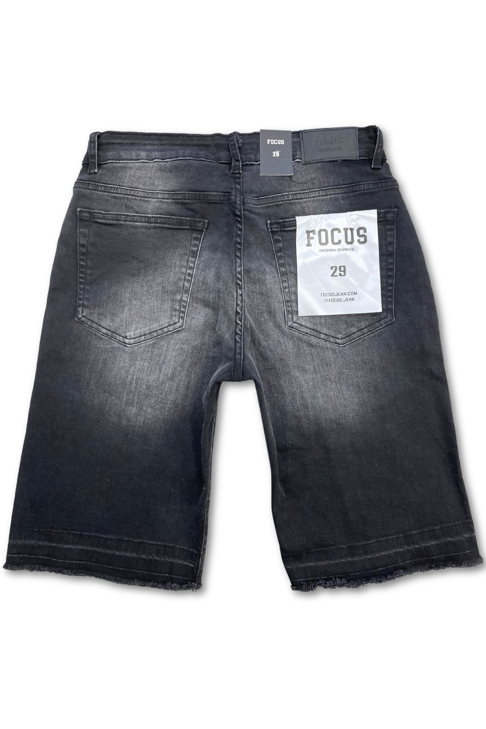 Focus Embellished Jean Shorts - Black