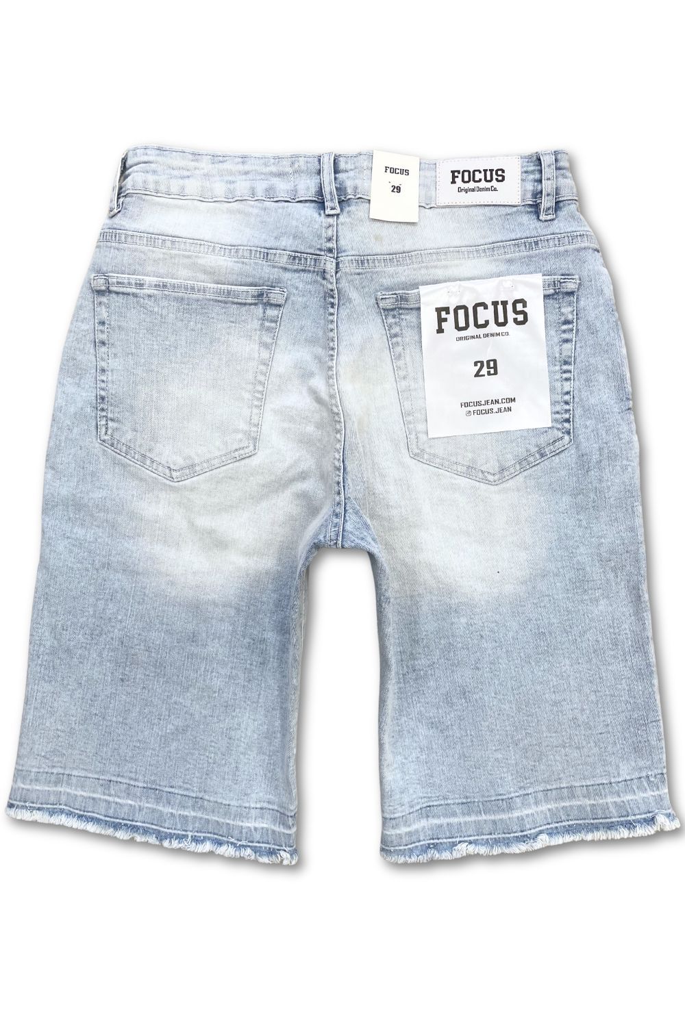 Focus Embellished Jean Shorts - Blue