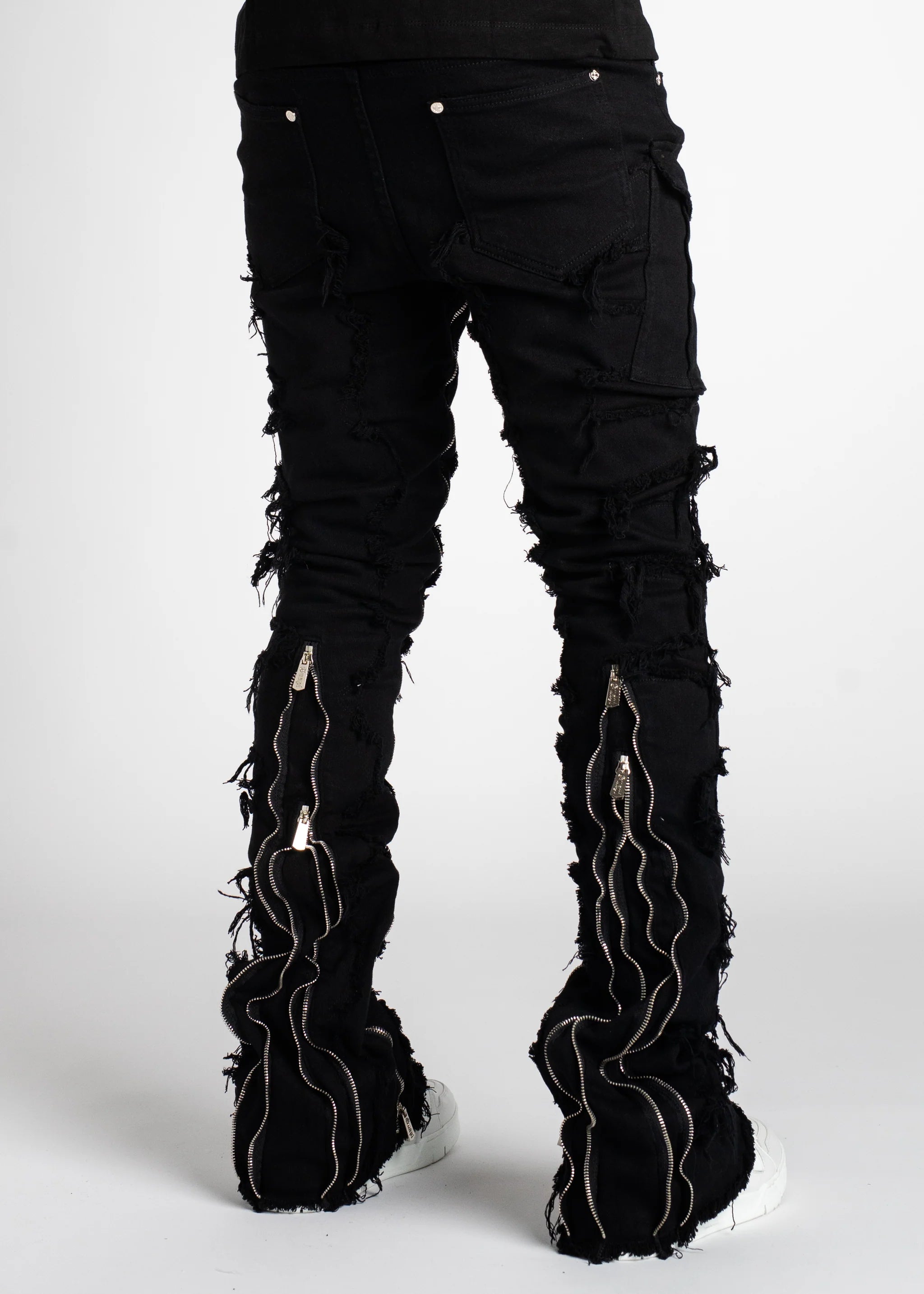 Guapi Obsidian Black Stacked Jeans