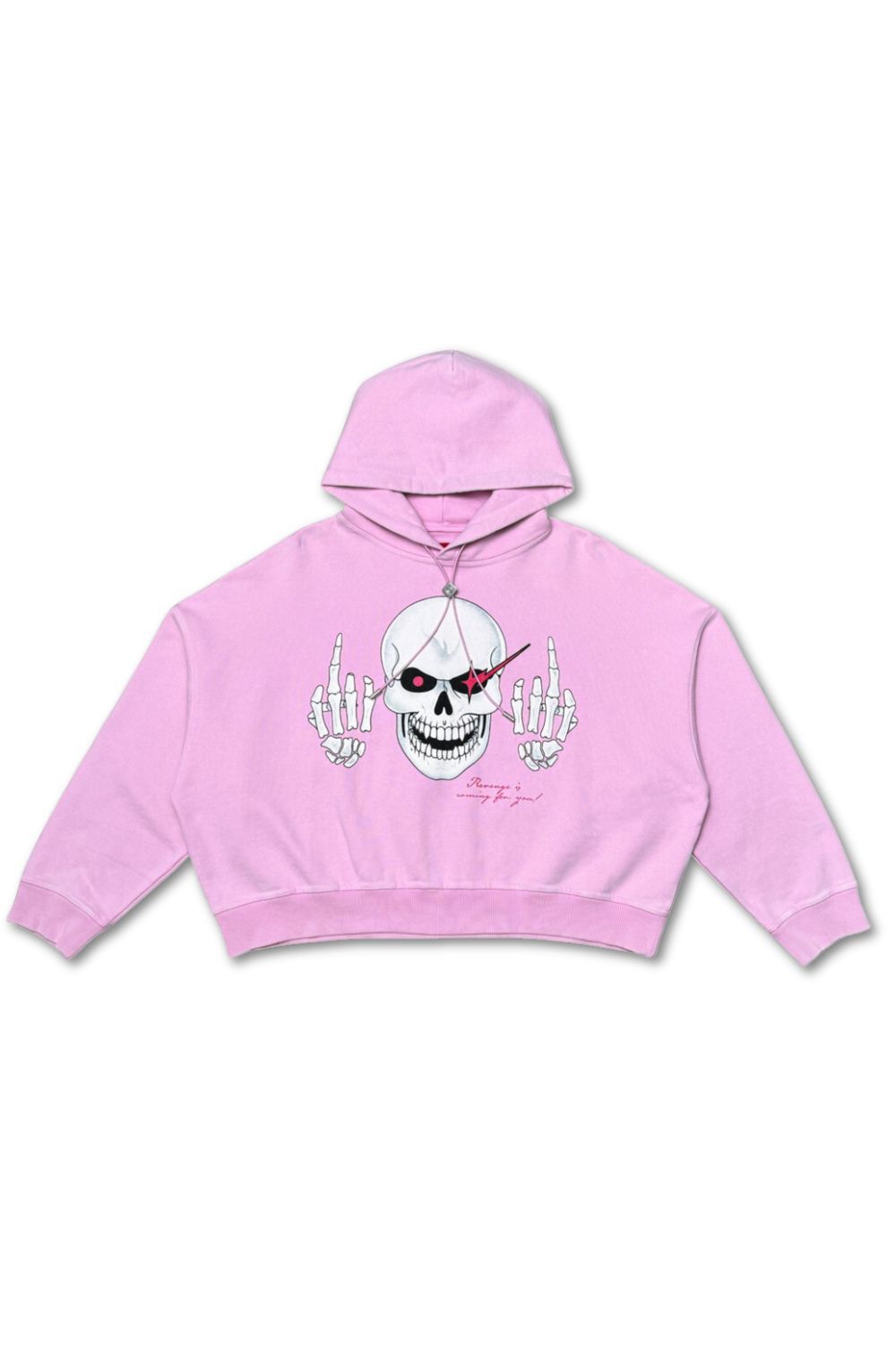 WrathBoy -Oversize Crop 3:33 Hoodie - Pink