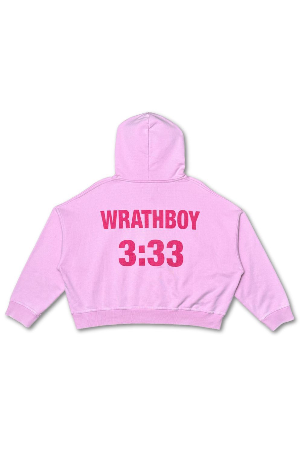 WrathBoy -Oversize Crop 3:33 Hoodie - Pink