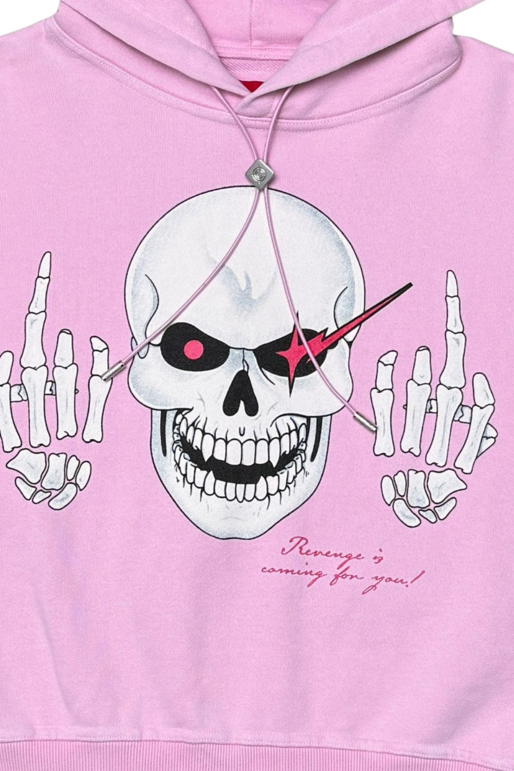 WrathBoy -Oversize Crop 3:33 Hoodie - Pink