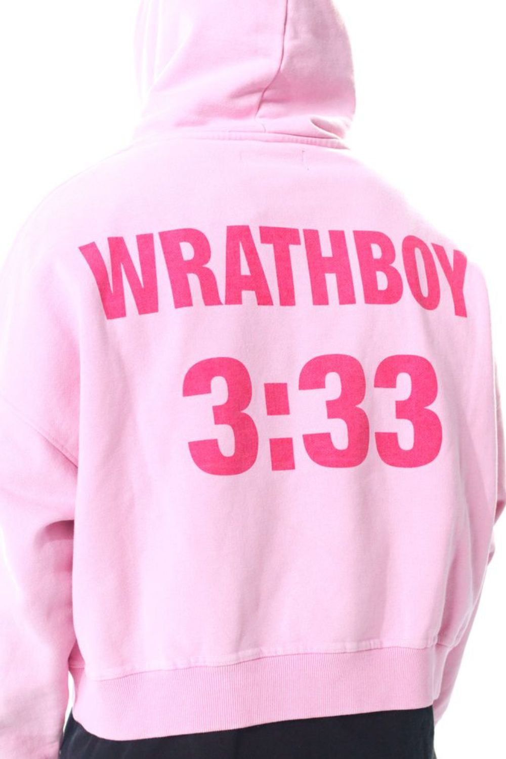 WrathBoy -Oversize Crop 3:33 Hoodie - Pink