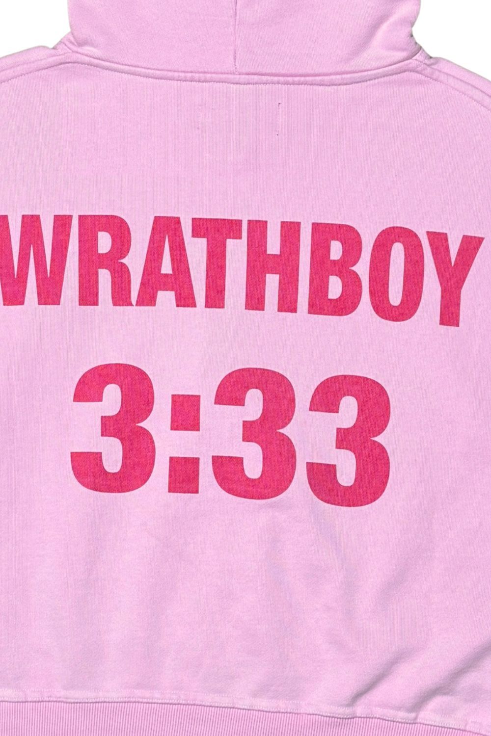 WrathBoy -Oversize Crop 3:33 Hoodie - Pink