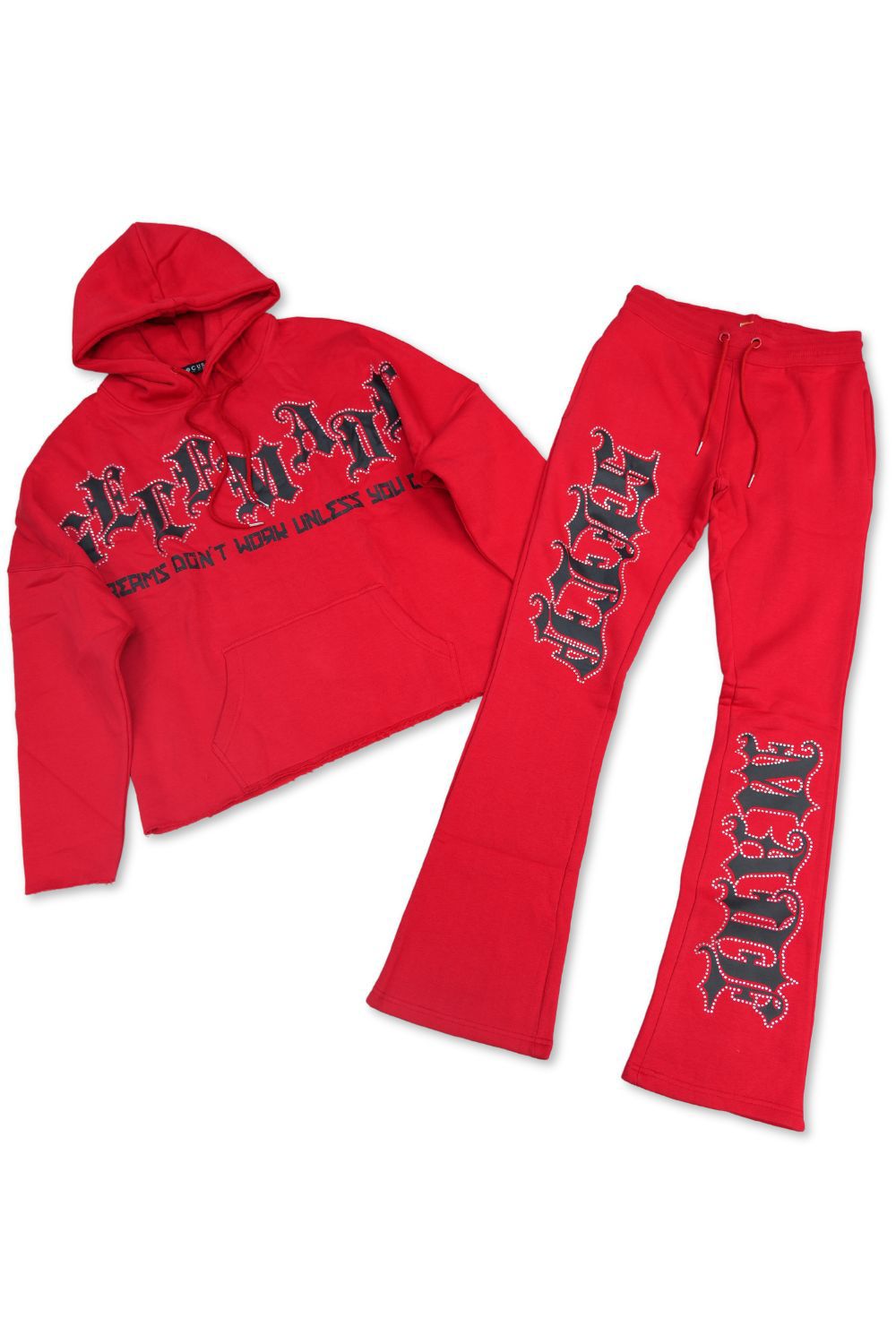 Focus -Self Made Stacked Sweatsuit - Red