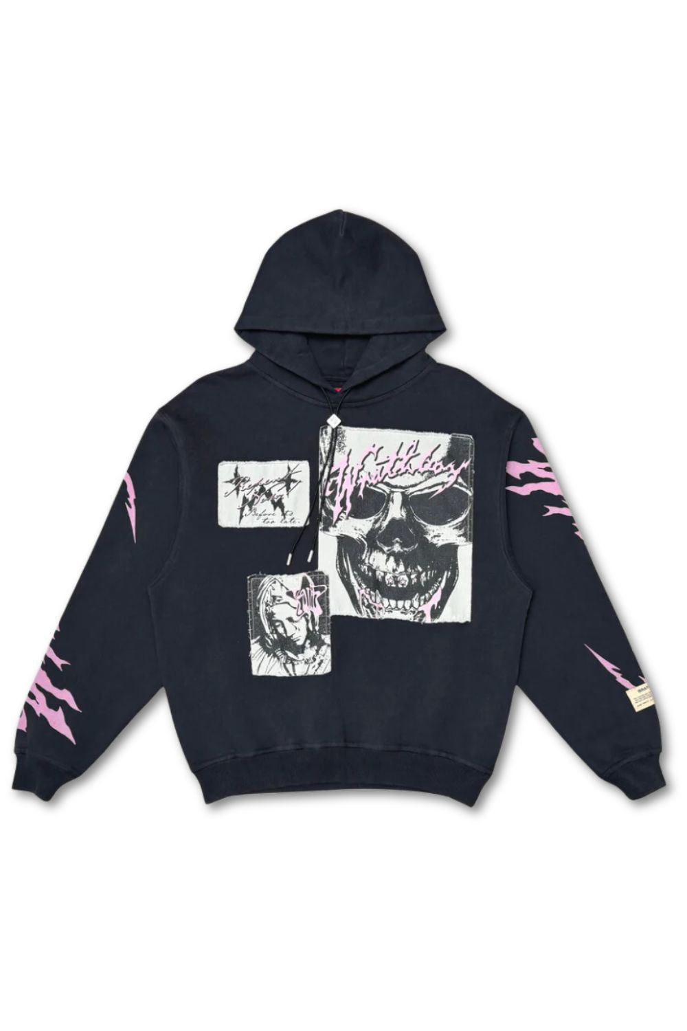 WrathBoy Pink Skull Hoodie -Black