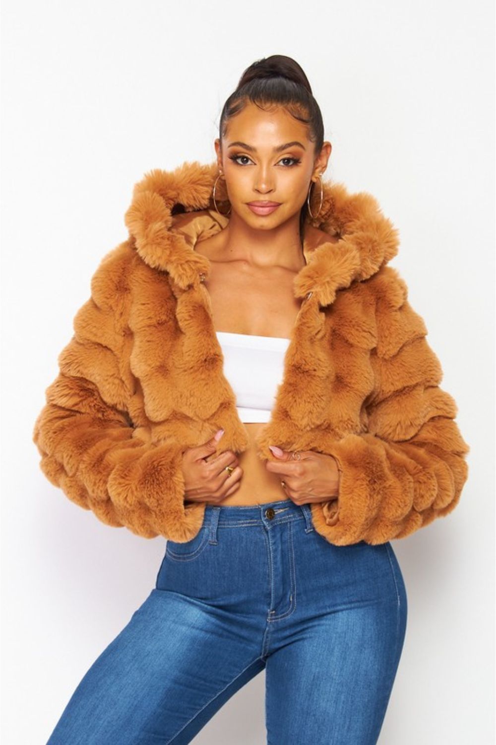 Women’s Faux Fur Cropped Jacket