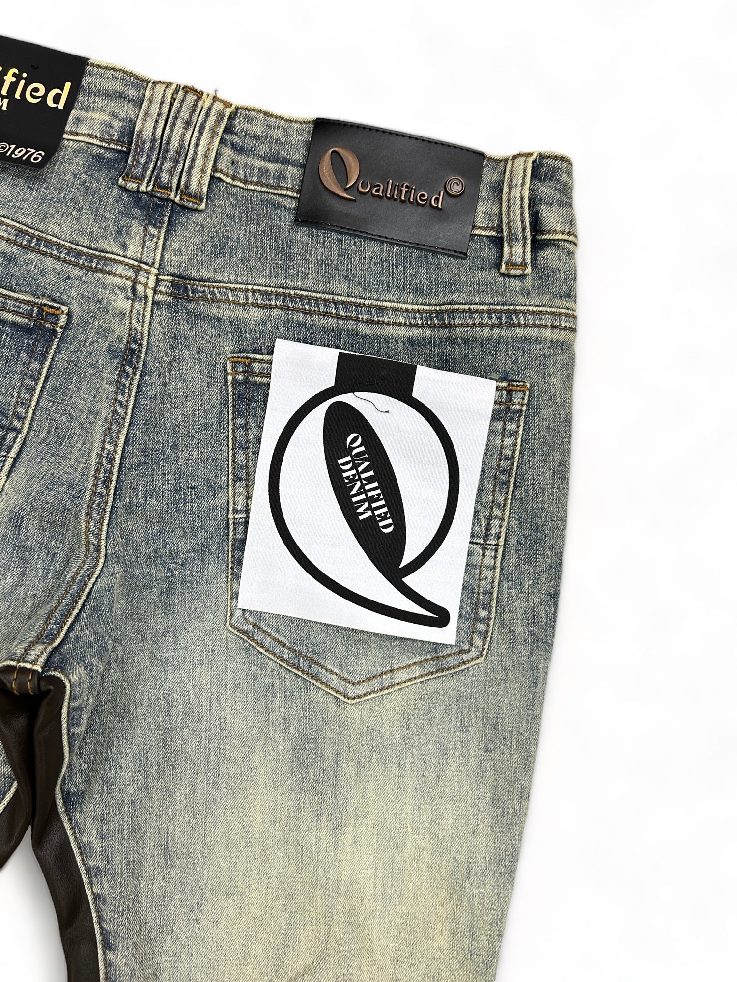 Qualified Denim Premium Stacked Light Washed Jeans