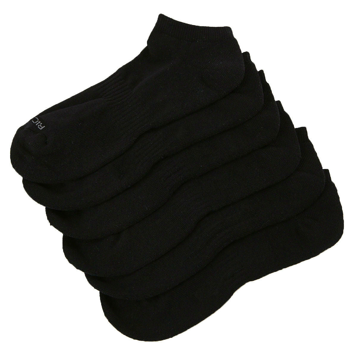 Rich Cotton No-Show Socks- DRI-FIT Cushioned Socks (3 Pack Black)
