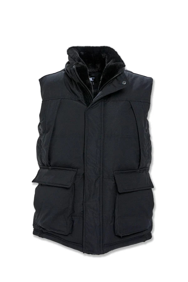 Jordan Craig- Yukon Fur Lined Puffer Vest – Black