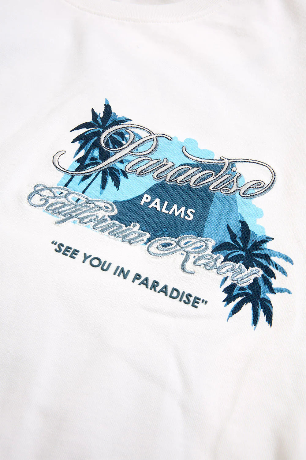 Paradise Palms T-Shirt – Blue Floral

