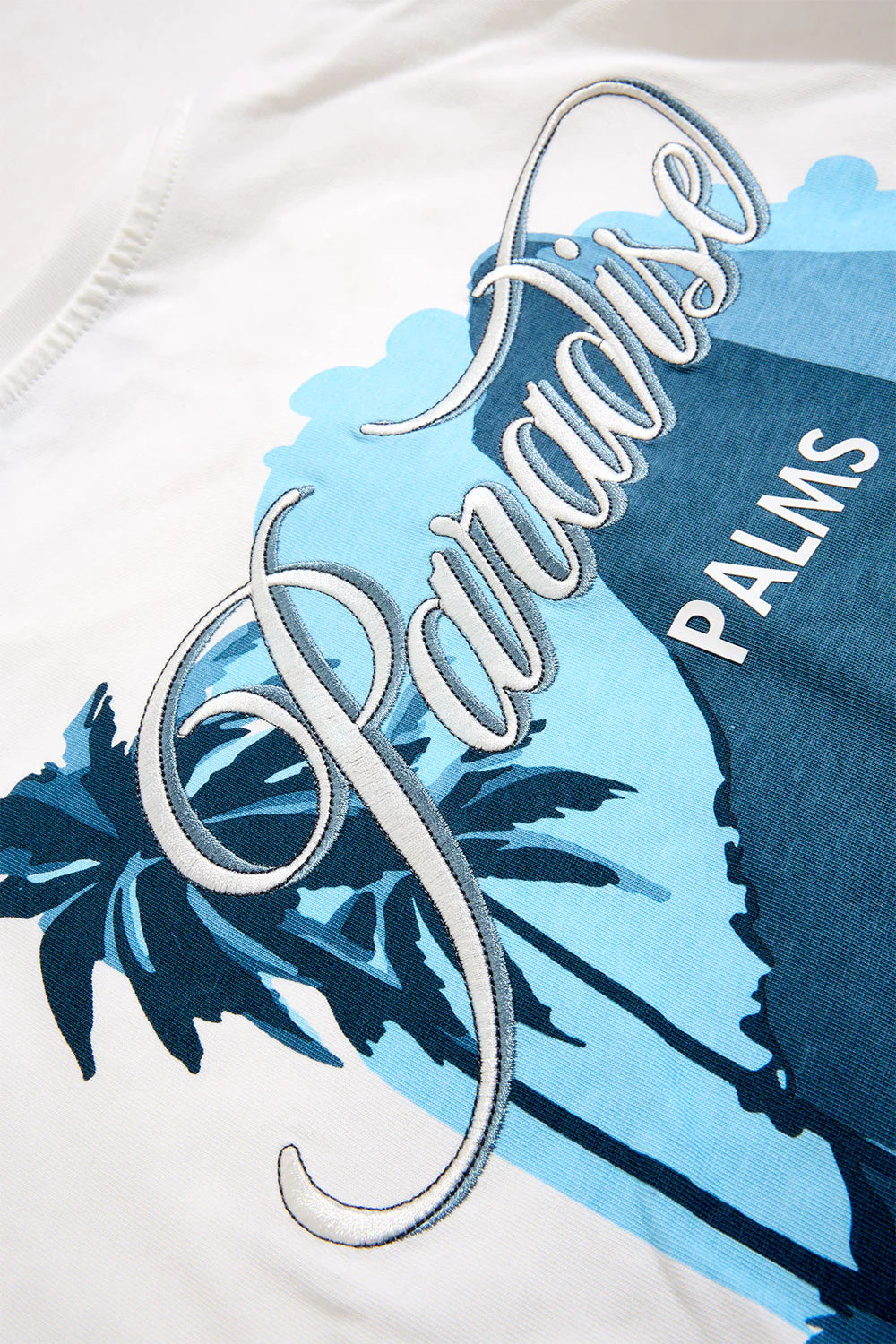 Paradise Palms T-Shirt – Blue Floral